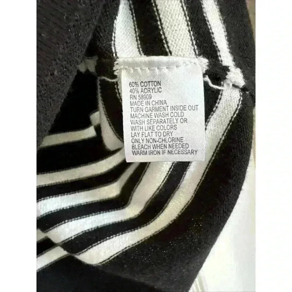 Preston & York Sleeveless Knit Top Black/white/green Large Stripped - Picture 4 of 5